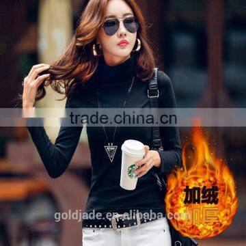 Warm High Collar t Shirt Fashion Women's Bottoming Thick Slim Long Sleeve t Shirt photo-4