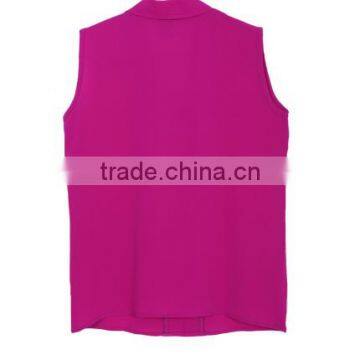 2016 Women V Neck 6 Colors Sleeveless Chiffon Blouses photo-6