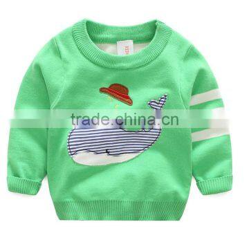 Hot New Design Appliqued Shark Pattern Pullover Baby Sweaters Custom photo-4
