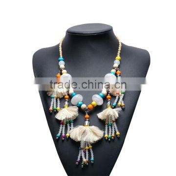 European and American popular long beads necklace yarn hand-woven yiwu jewelry factory wholesale