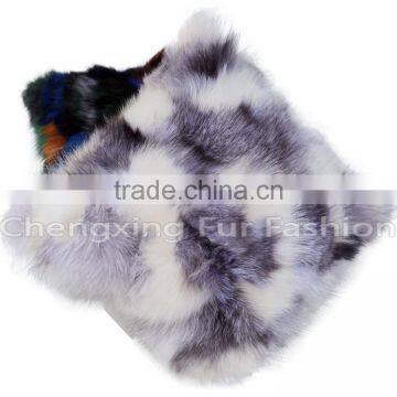 CX-D-33F Home Decoration Pillow Patchwork Real Fox Fur Cushion & Pillow Cover photo-4