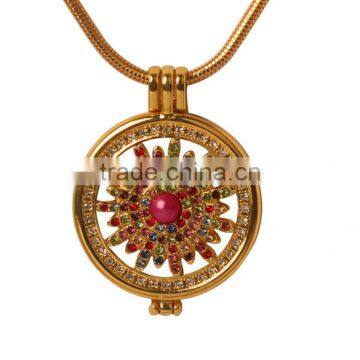 Artificial Jewellery Round Hollow Alloy Rainbow Coin Necklace photo-5