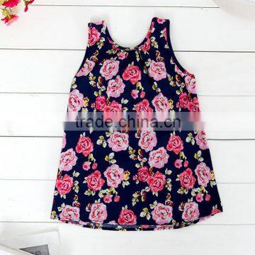 MGOO New Arrival Little Dress For Children Floral Print Cotton Sleeveless Straight Girl Dress 9085 photo-5