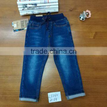 Baby Fashion Custom-made Style Kid/children Jeans Elastic Belt Blue Boys Jeans photo-3