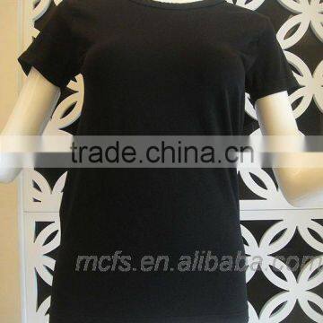 Seamless Black Women's Tight T-shirt