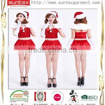 Best Red Hooded Velvet Sexy Mini Christmas Costumes For Women' Festival