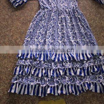 Kids Wear Party Dresses Child Cotton Frocks Design Teen Girl Ruffle Matching Dresses Baby Girl Floral Print Clothing photo-5