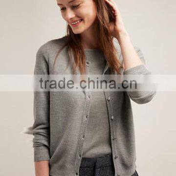 Small Button Front Open Knitting Women's Cardigan Sweaters for Wholesale photo-2