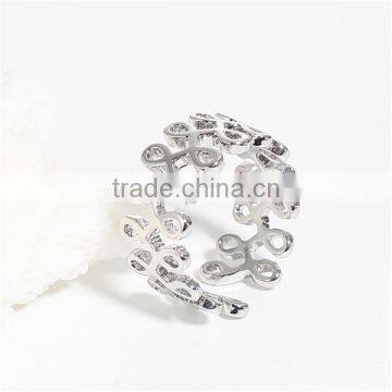 Copper Open Rings Silver Tone Hollow photo-2