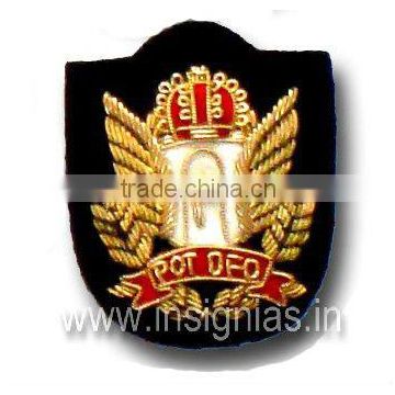 Embroidered bullion wire badges