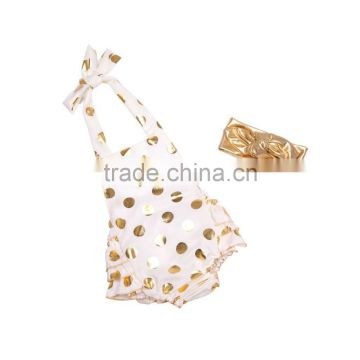 hot sale baby romper blank with gold point