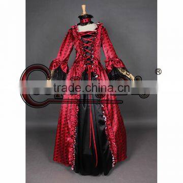 Medieval Renaissance Victorian Costume Cival War Red Party Dress Cosplay Costume Custom Made