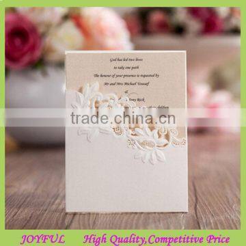 Pearl white small wedding invitation card