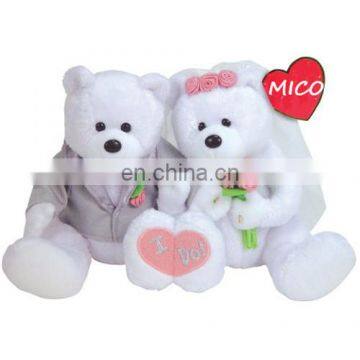 2018 Valentine Gift White Teddy Bear Soft Plush Toy Pretty Couple Bride And Groom I love you Teddy Bear