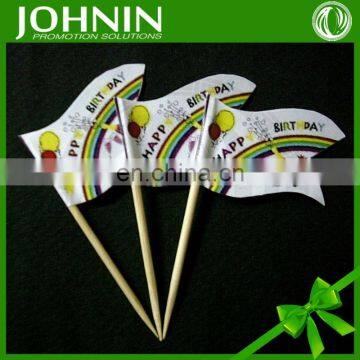 Fashional Customized Hot sale Birthday Toothpick Flags