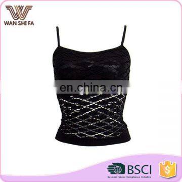 Customsize colors high quality plus size cheap ladies camisole lace trim