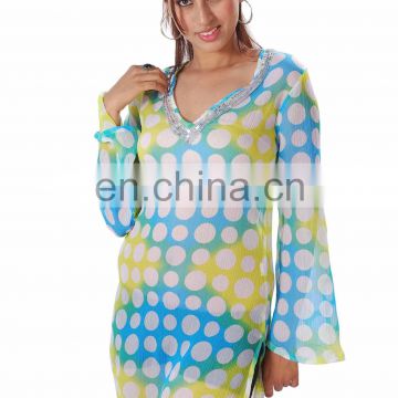 Chiffon hand sequenced kurti