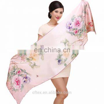 customized sublimation printing pretty fashion comfortable silk fabric scraf