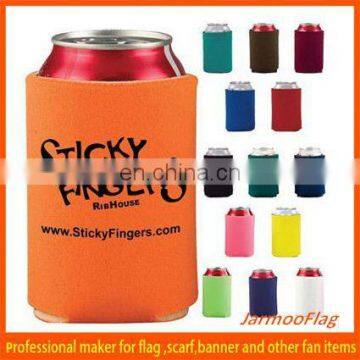 Orange collapsible Neoprene can cooler stubby holder