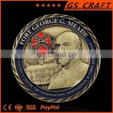 metal coin with gear edge/antique coin made of zinc alloy