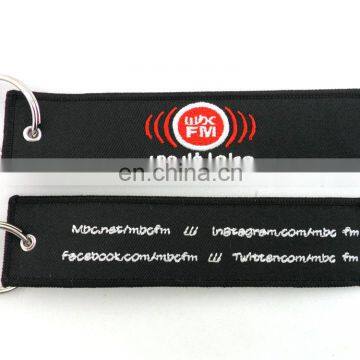 Custom Cheap Wholesale Yellow Overlock Embroidered Keychain photo-4