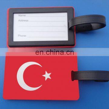 Wholesale Turkey Flag Rubberized Luggage Tag