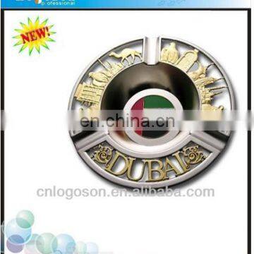 2014 hot selling Custom design collectible gift Dubai soft enamel souvenir metal ashtray