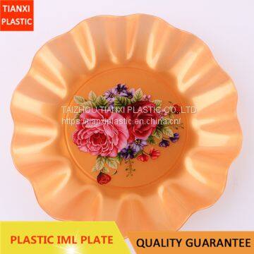 TXAB-5 PLASTIC SNACK PLATE FLOWER EDGE PLATE