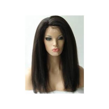 Silky Straight Chocolate Full Lace Human Hair Wigs 18 Inches 100g Grade 6A