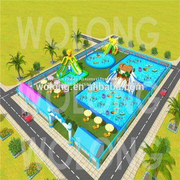 Inflatable Water Slide with Swimming Pool Inflatable Water Park For Fun