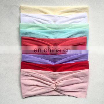 Girl Solid Nylon Headband Kids Concise Handmade Headwear 10colors photo-5