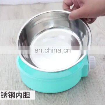 Pet Hanging Stainless Steel Bowl Thickened Fixed Pet Bowl For Dog Cage Dog Cat Bowl