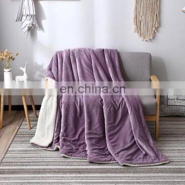 Lamb Velvet Double-layer Thick Blanket Warm Nap Solid Color Blanket photo-3