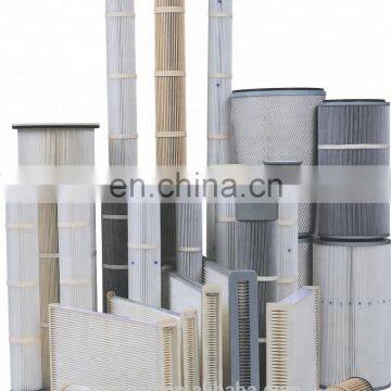 Cylindrical Industrial Filter Cartridge PTFE Membrane Wide Pleat Spacing