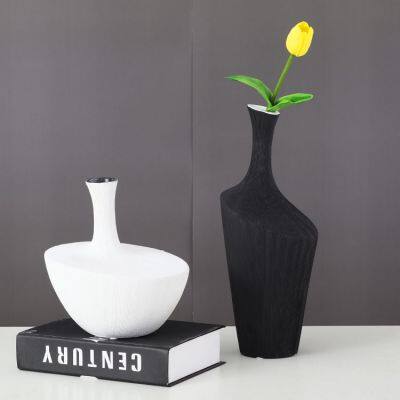 Personalised Tall Thin Large Big White Black Small Bore Ceramic Vase For Living Room TV Bench