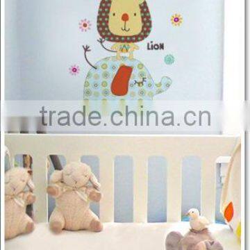 Pink owl, Blue Monkey, Cute lion, brown bear wall sticker for kids' room