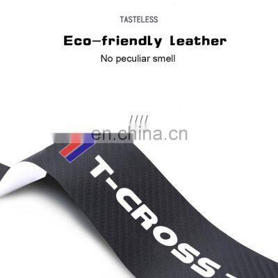 4pcs Car Accessories Door Sill Protector Stickers PU Leather Carbon Fiber for Volkswagen VW T-CROSS T CROSS Sticker Car Styling photo-5