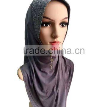 PLAIN COTTON shimmer glitter MUSLIM INNER CAP,UNDERSCARF