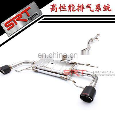 Super Racing Tailpipe Auto Exhaust System for Mazda Axela Exhaust Mufflers Cat Back With Quad Double Tip