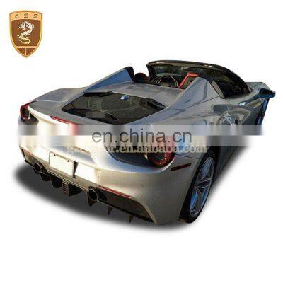 Hot Selling Carbon Fiber Transparent Glass Car Rear Engine Bonnet Scoop Cover For Ferrari 488 GTB