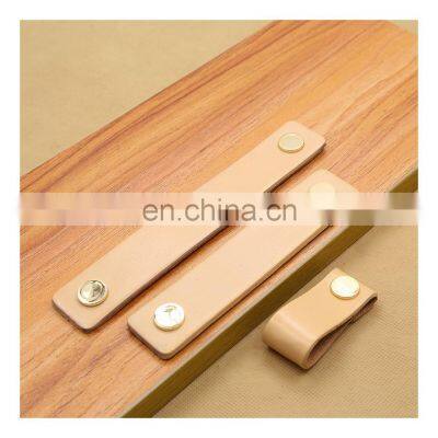 Leather Handle Bag Handle Drawer Door Knob Brown Black Furniture Hardware Decoration Zinc Alloy Cabinet Dresser photo-5