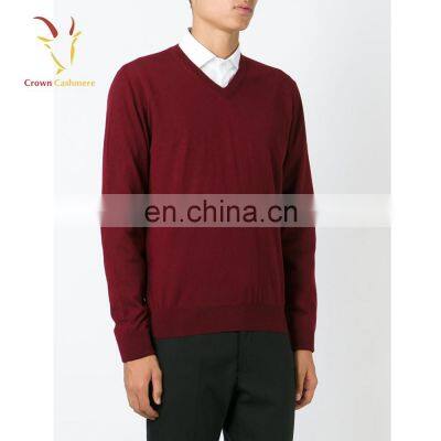 Mens Classic V Neck Cashmere Sweater Knitted Pullover Sweater Pattern photo-2