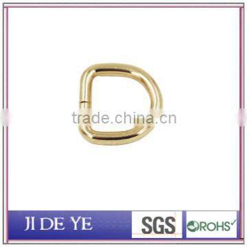 Simple D shape gold bag buckle with metal