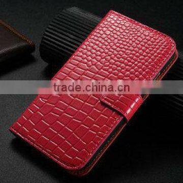 wallet case for i9500 , leather cover for samsung s4, Hot selling wallet croco leather case for samsung galaxy s4 i9500