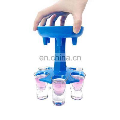 6 Shot Glass Dispenser and Holder With 6 Silicone Plug 6 Way Wine Dispenser