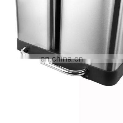 Новое разработанное двухсекционное перерабатывающее ведро объемом 60 л из нержавеющей стали для дома. Домашние и наружные перерабатывающие ведра photo-5