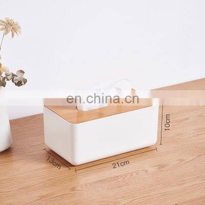 2021 Luxury Bamboo Restaurant Tissue Holder Car Tissue Box Holder photo-5
