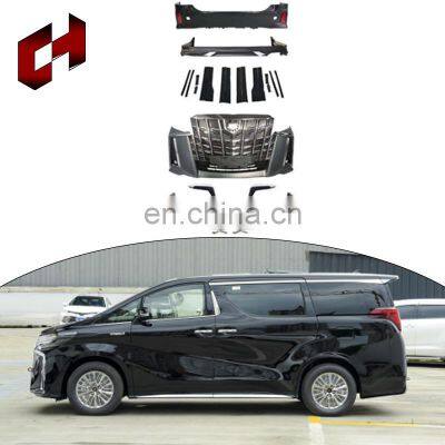 Ch Facelift Front Black Bumper Plates Lip Support Splitter Rods Brake Light Kit Whole Bodykit For Toyota Alphard 2018-2020