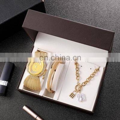 BAOHE JA010 3pcs Hot Sale Watch For Women Fashion Gold Silver Steel Women Watches Luxury Gift