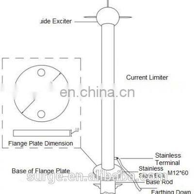 Whole Sale Lightning Arrester ESE Lightning Rod Air Terminal Lightning Protection Rod photo-5